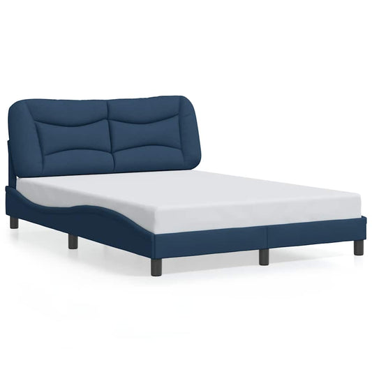 vidaXL Πλαίσιο κρεβατιού χωρίς στρώμα Hvar μπλε 120x200cm ύφασμα