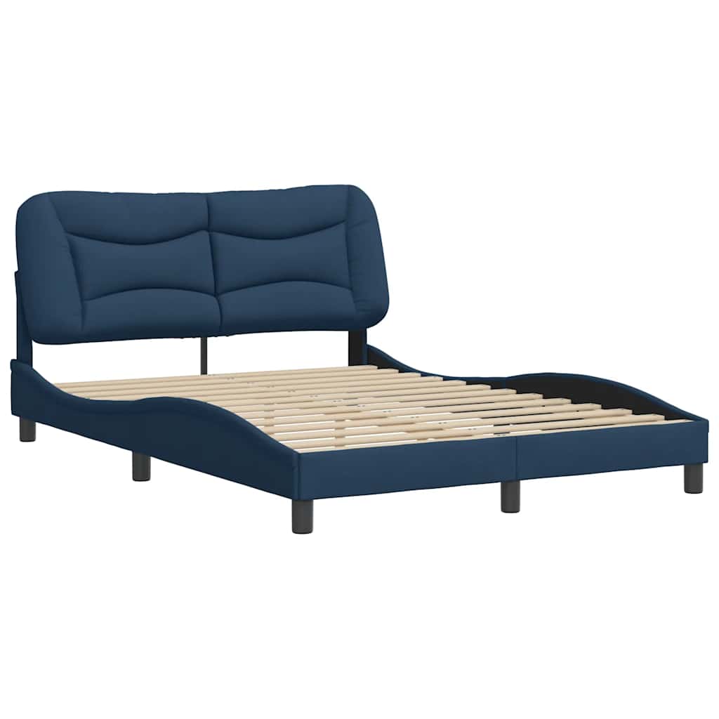 vidaXL Πλαίσιο κρεβατιού χωρίς στρώμα Hvar μπλε 120x200cm ύφασμα