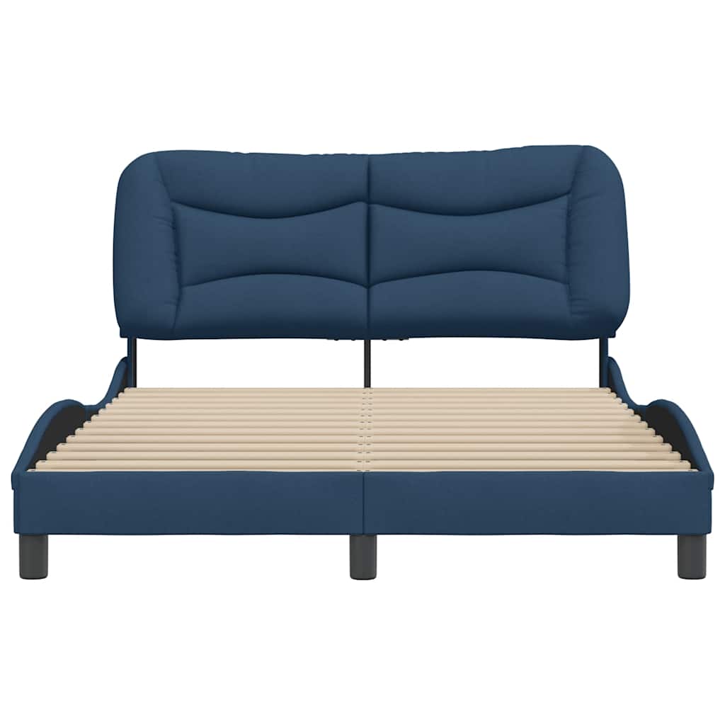 vidaXL Πλαίσιο κρεβατιού χωρίς στρώμα Hvar μπλε 120x200cm ύφασμα