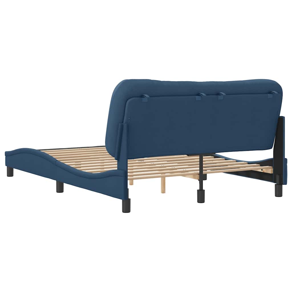 vidaXL Πλαίσιο κρεβατιού χωρίς στρώμα Hvar μπλε 120x200cm ύφασμα