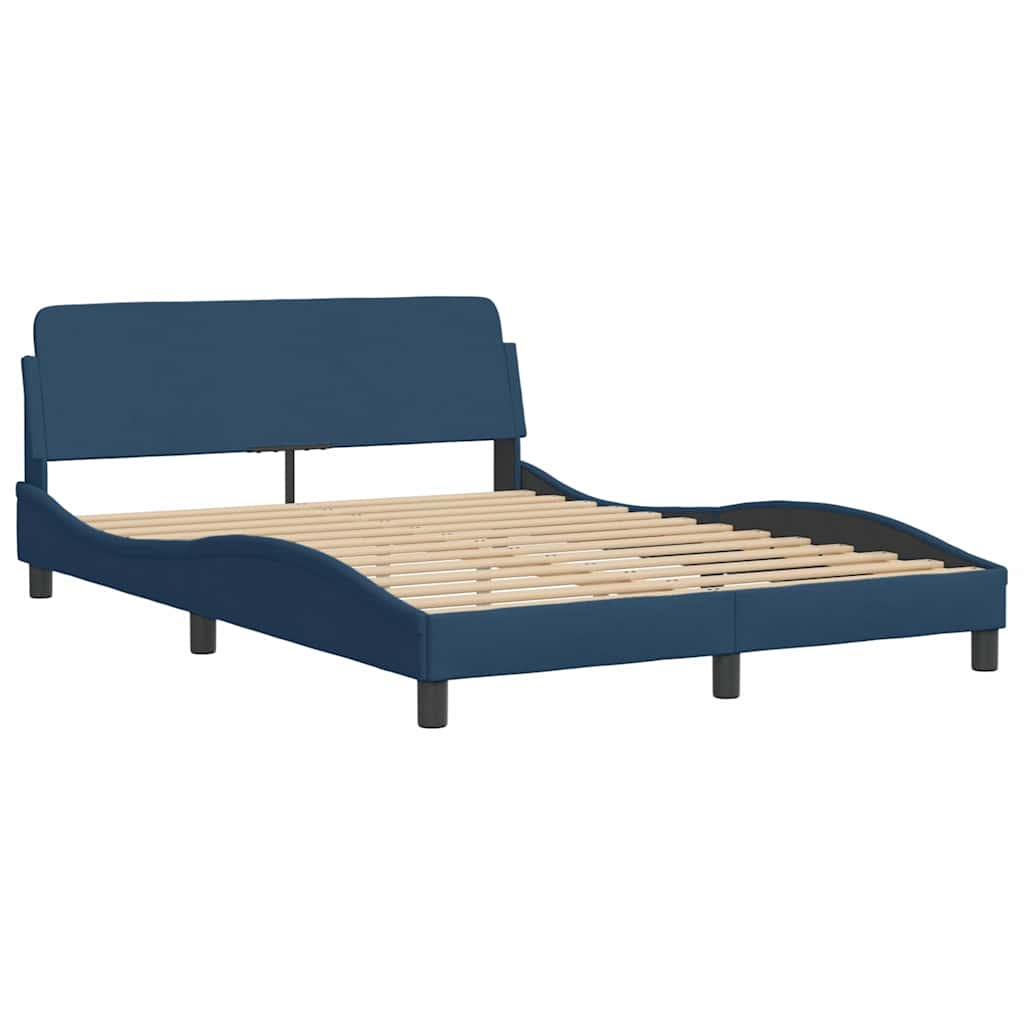 vidaXL Πλαίσιο κρεβατιού χωρίς στρώμα Hvar μπλε 120x200cm ύφασμα