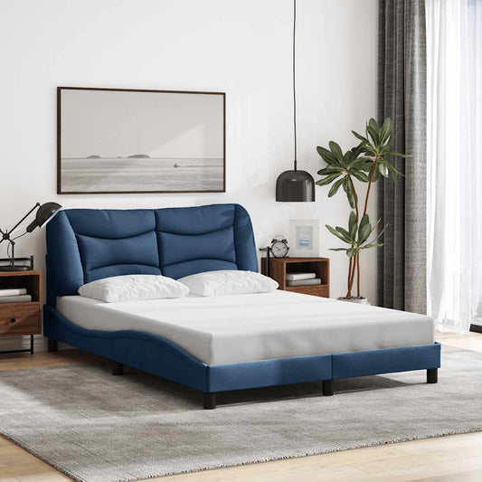 vidaXL Πλαίσιο κρεβατιού χωρίς στρώμα Hvar μπλε 120x200cm ύφασμα