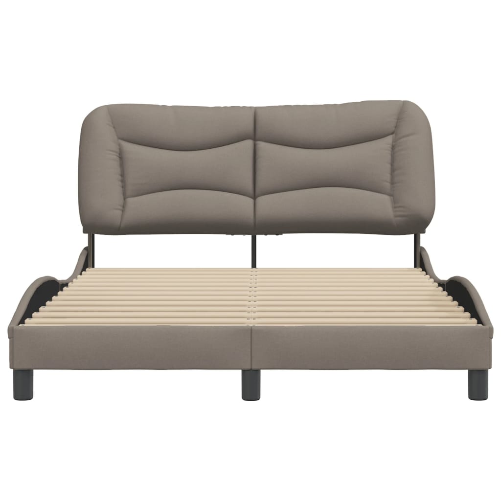 vidaXL Σκελετός Κρεβατιού Χωρίς Στρώμα Taupe 140x190 εκ. Υφασμάτινο