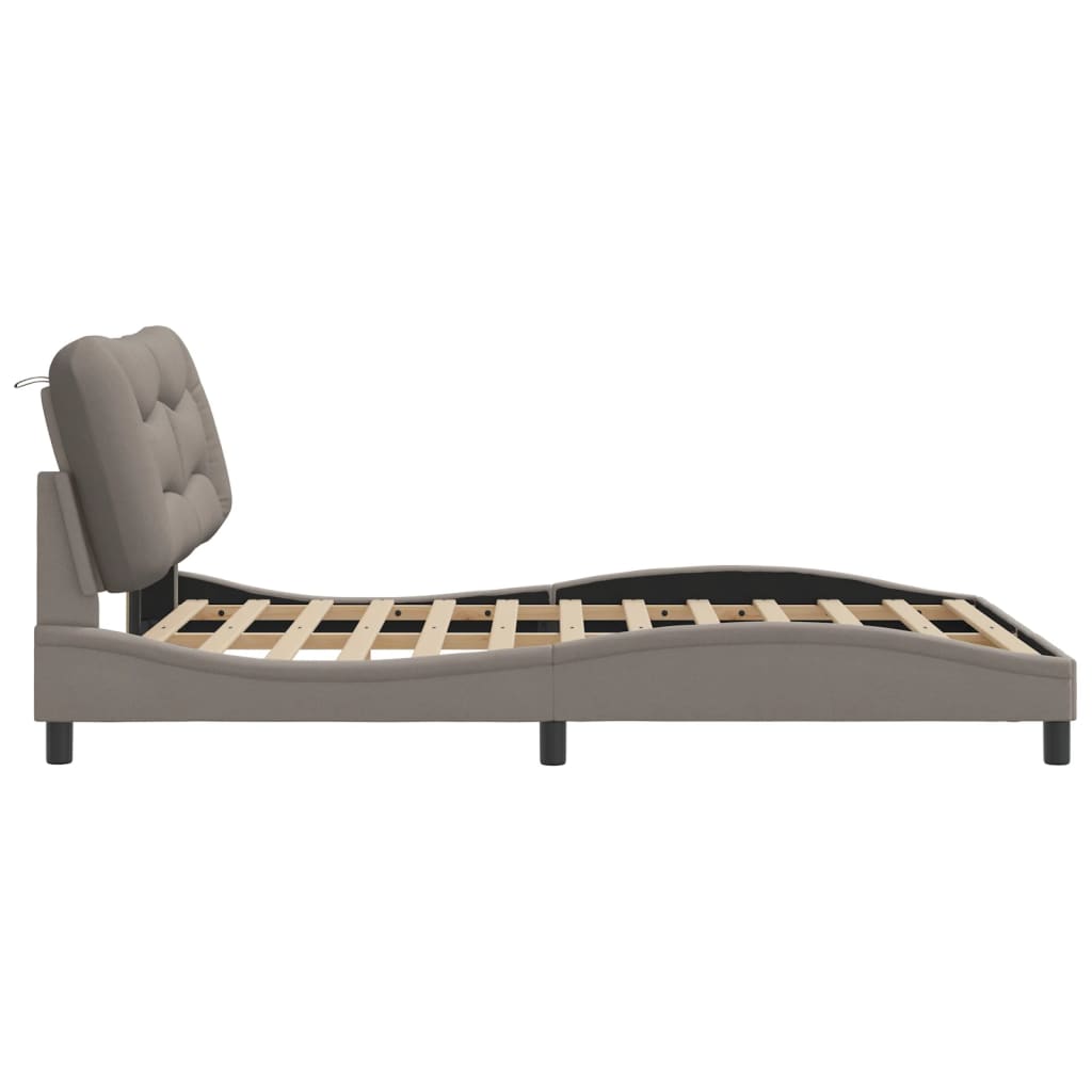vidaXL Σκελετός Κρεβατιού Χωρίς Στρώμα Taupe 140x190 εκ. Υφασμάτινο