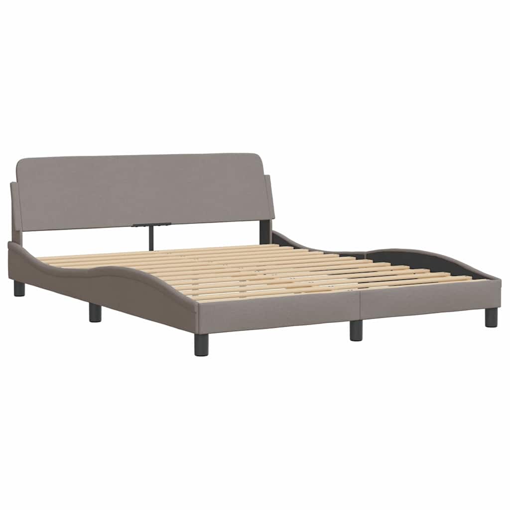 vidaXL Σκελετός Κρεβατιού Χωρίς Στρώμα Hvar Taupe 160x200 εκ. Υφασμάτινο