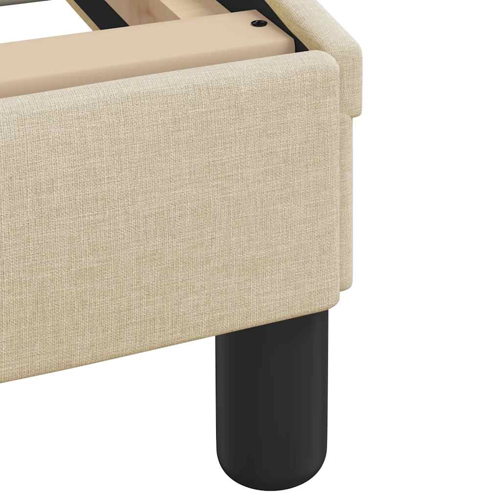 vidaXL Σκελετός Κρεβατιού Χωρίς Στρώμα Hvar Κρεμ 160x200 εκ. Υφασμάτινο