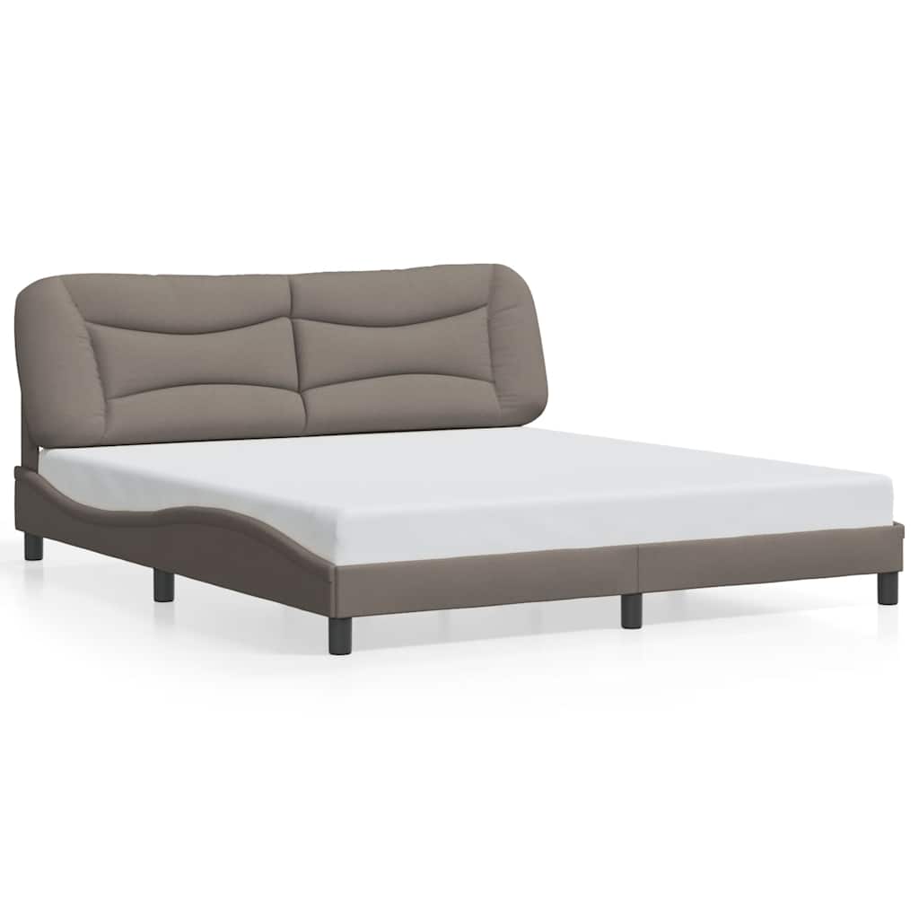 vidaXL Σκελετός Κρεβατιού Χωρίς Στρώμα Hvar Taupe 180x200 εκ. Υφασμάτινο