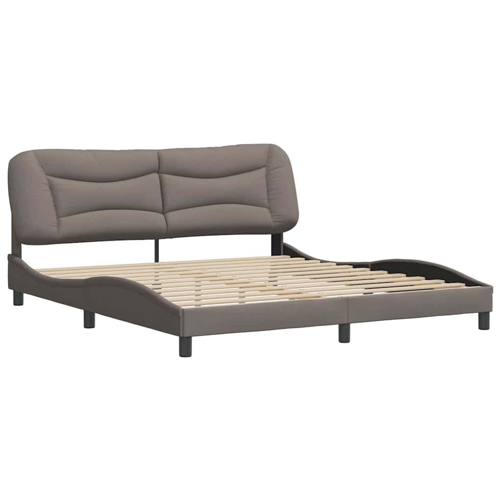 vidaXL Σκελετός Κρεβατιού Χωρίς Στρώμα Hvar Taupe 180x200 εκ. Υφασμάτινο
