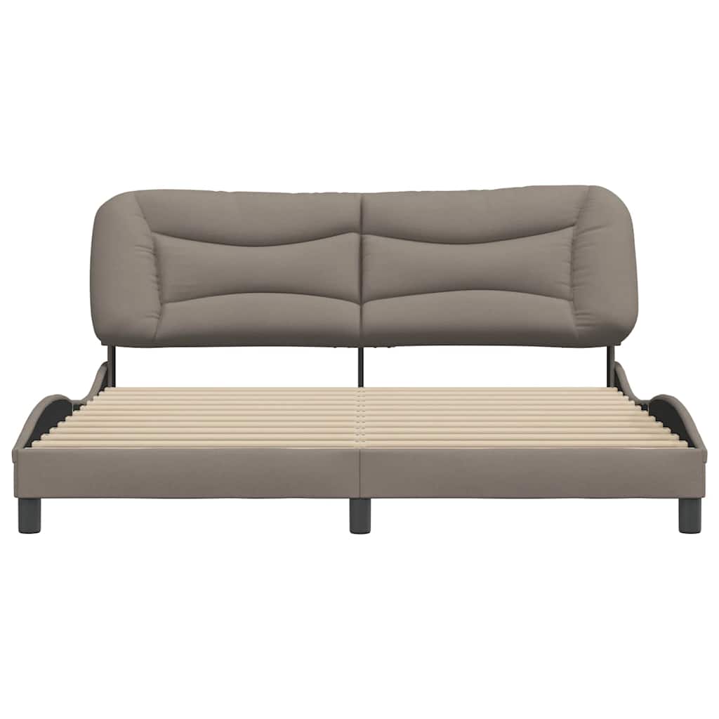 vidaXL Σκελετός Κρεβατιού Χωρίς Στρώμα Hvar Taupe 180x200 εκ. Υφασμάτινο