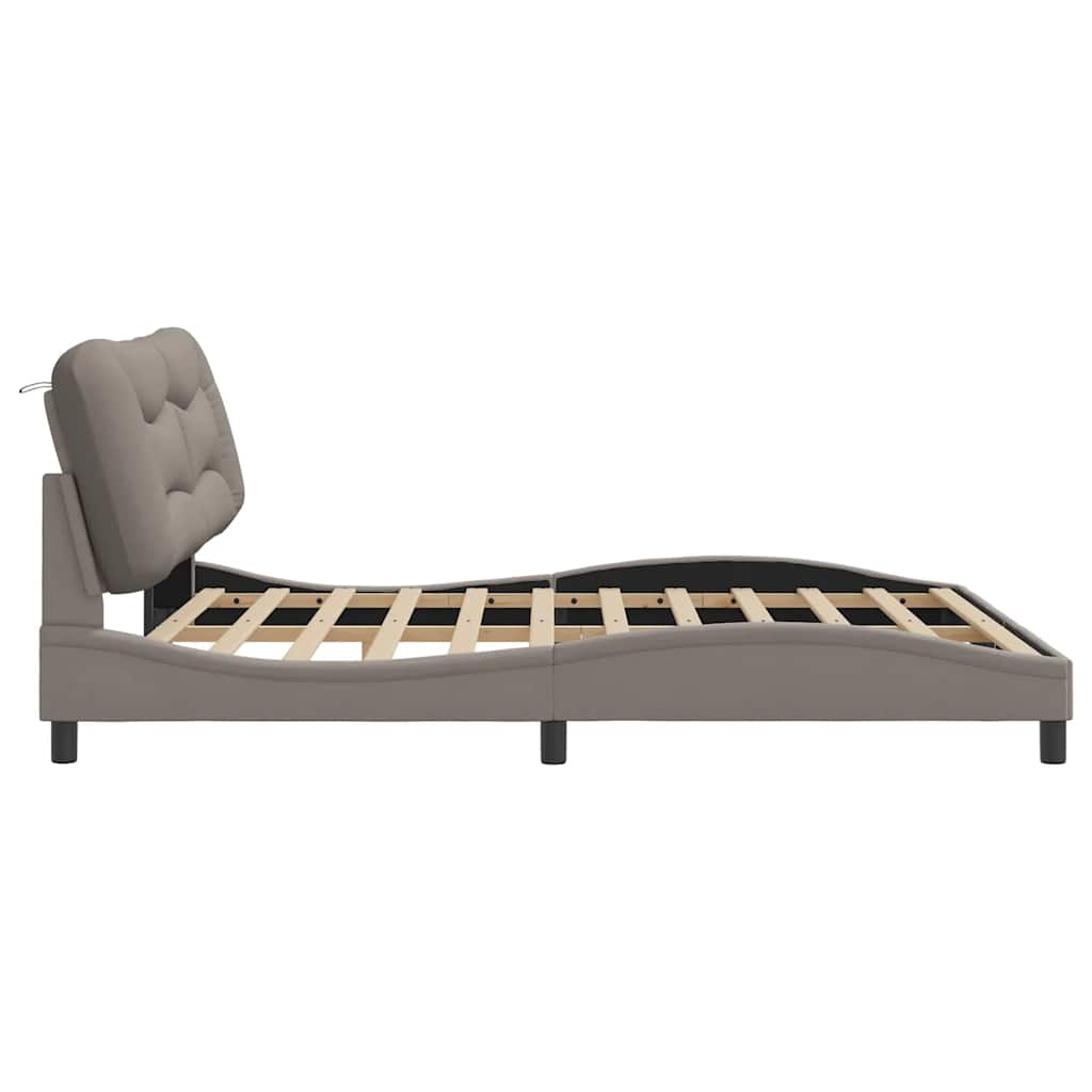 vidaXL Σκελετός Κρεβατιού Χωρίς Στρώμα Hvar Taupe 180x200 εκ. Υφασμάτινο