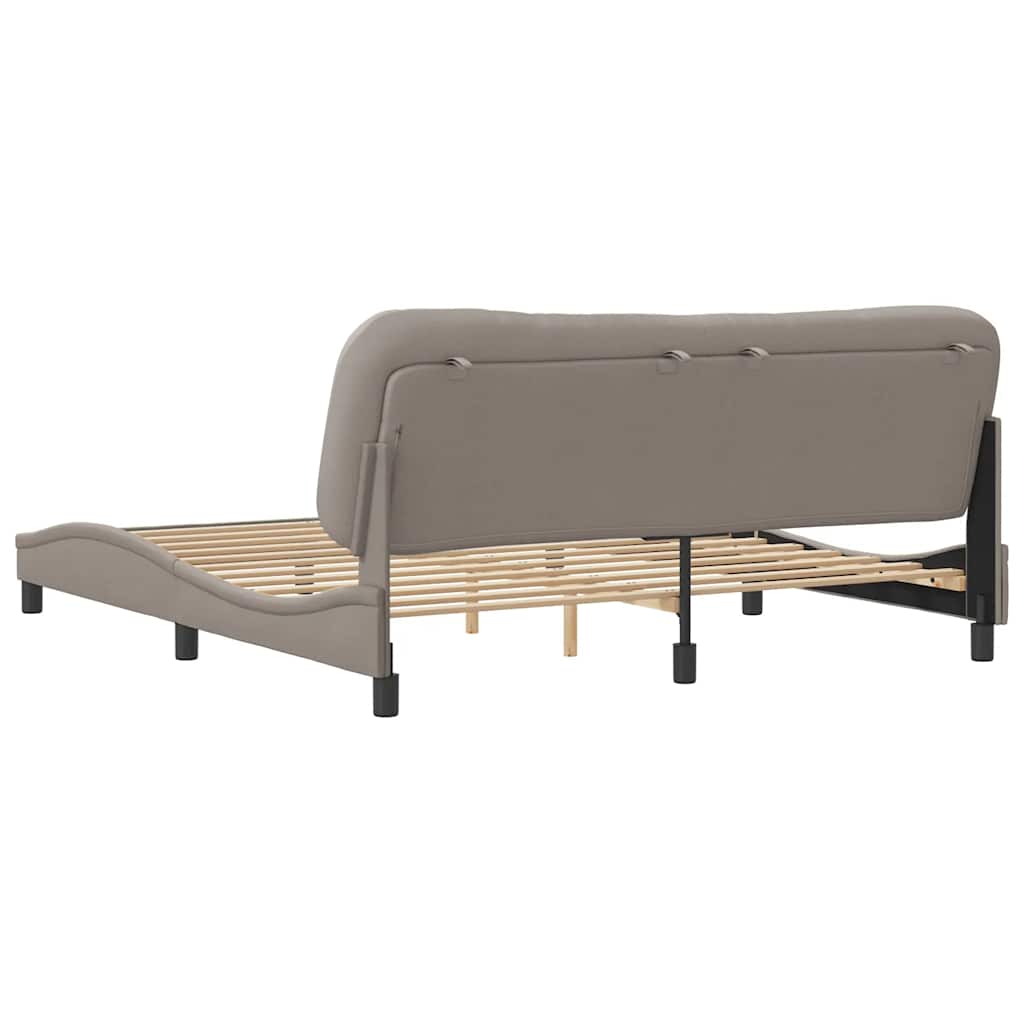 vidaXL Σκελετός Κρεβατιού Χωρίς Στρώμα Hvar Taupe 180x200 εκ. Υφασμάτινο