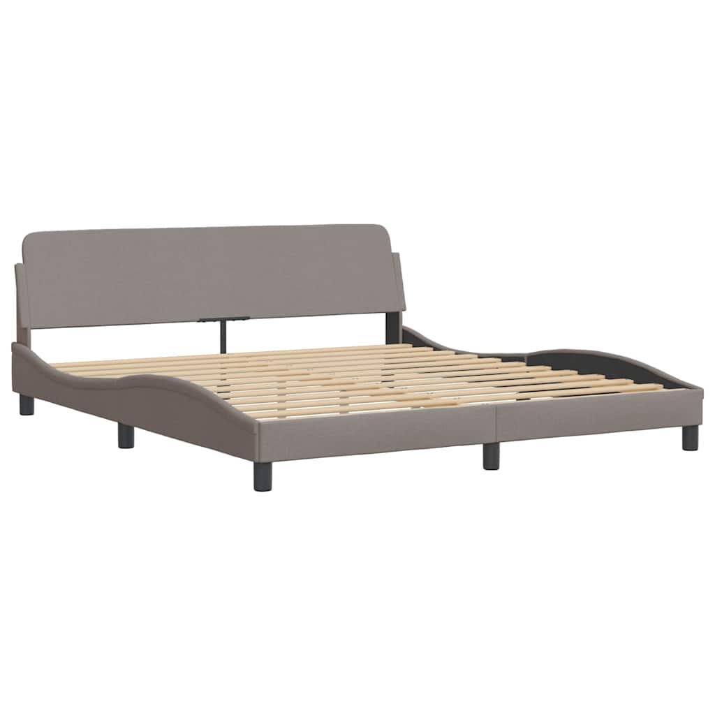 vidaXL Σκελετός Κρεβατιού Χωρίς Στρώμα Hvar Taupe 180x200 εκ. Υφασμάτινο