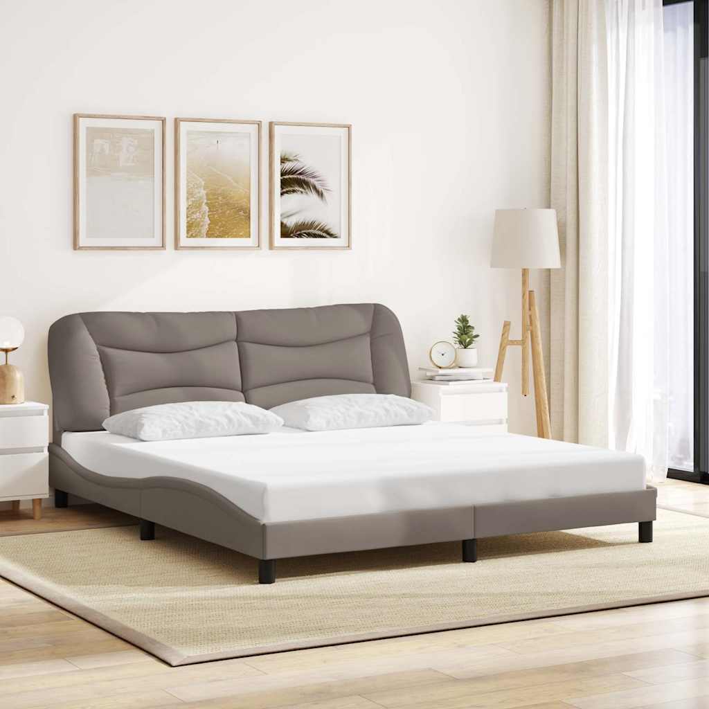 vidaXL Σκελετός Κρεβατιού Χωρίς Στρώμα Hvar Taupe 180x200 εκ. Υφασμάτινο