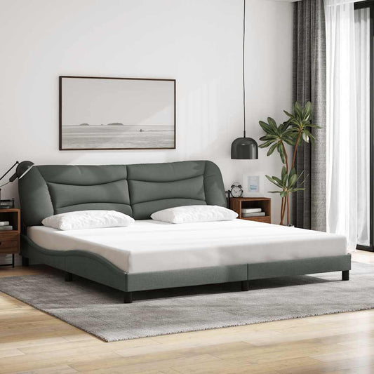 vidaXL Σκελετός Κρεβατιού Χωρίς Στρώμα Hvar Σκ. Γκρι 200x200 εκ.Υφασμάτινο