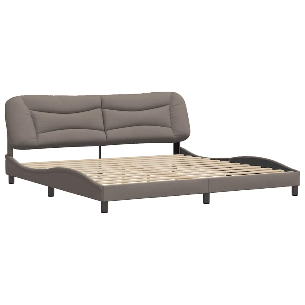 vidaXL Σκελετός Κρεβατιού Χωρίς Στρώμα Hvar Taupe 200x200 εκ.Υφασμάτινο