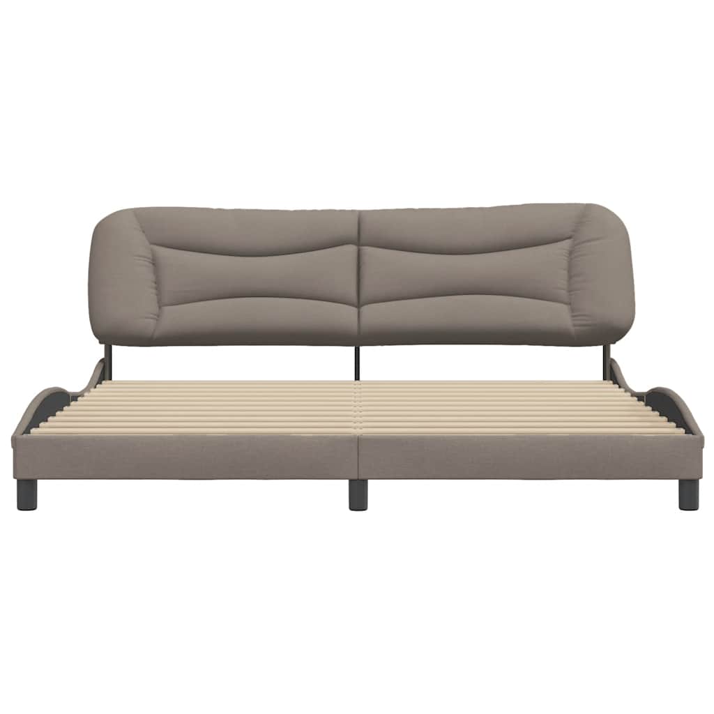vidaXL Σκελετός Κρεβατιού Χωρίς Στρώμα Hvar Taupe 200x200 εκ.Υφασμάτινο