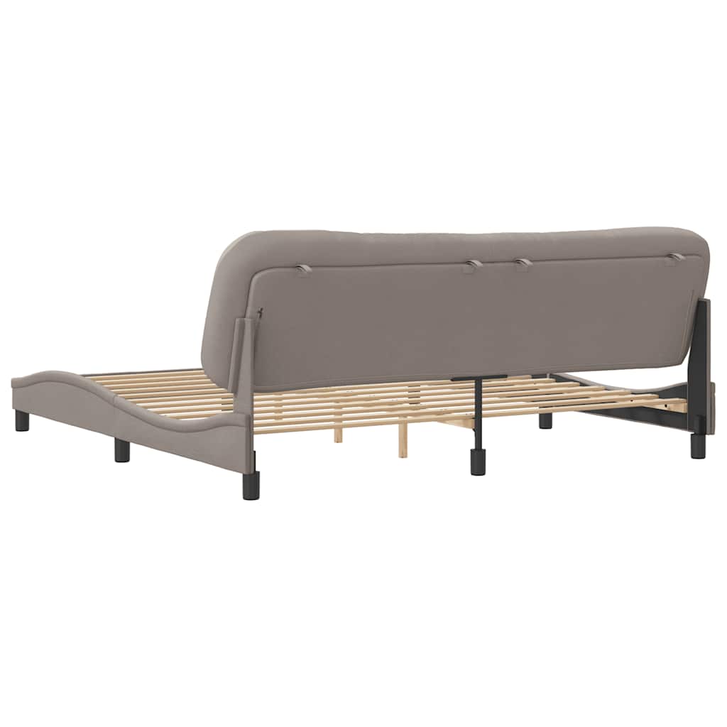 vidaXL Σκελετός Κρεβατιού Χωρίς Στρώμα Hvar Taupe 200x200 εκ.Υφασμάτινο
