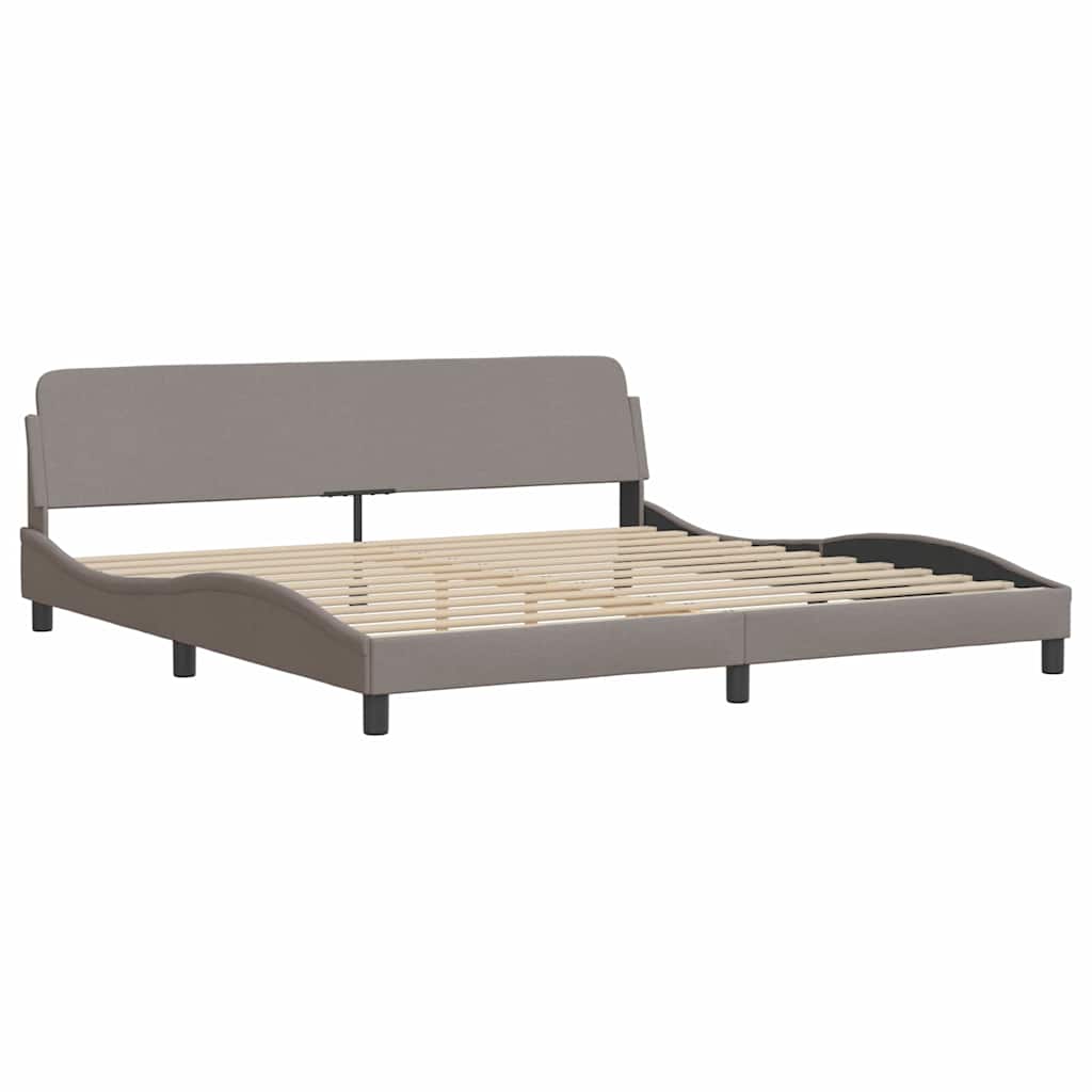 vidaXL Σκελετός Κρεβατιού Χωρίς Στρώμα Hvar Taupe 200x200 εκ.Υφασμάτινο