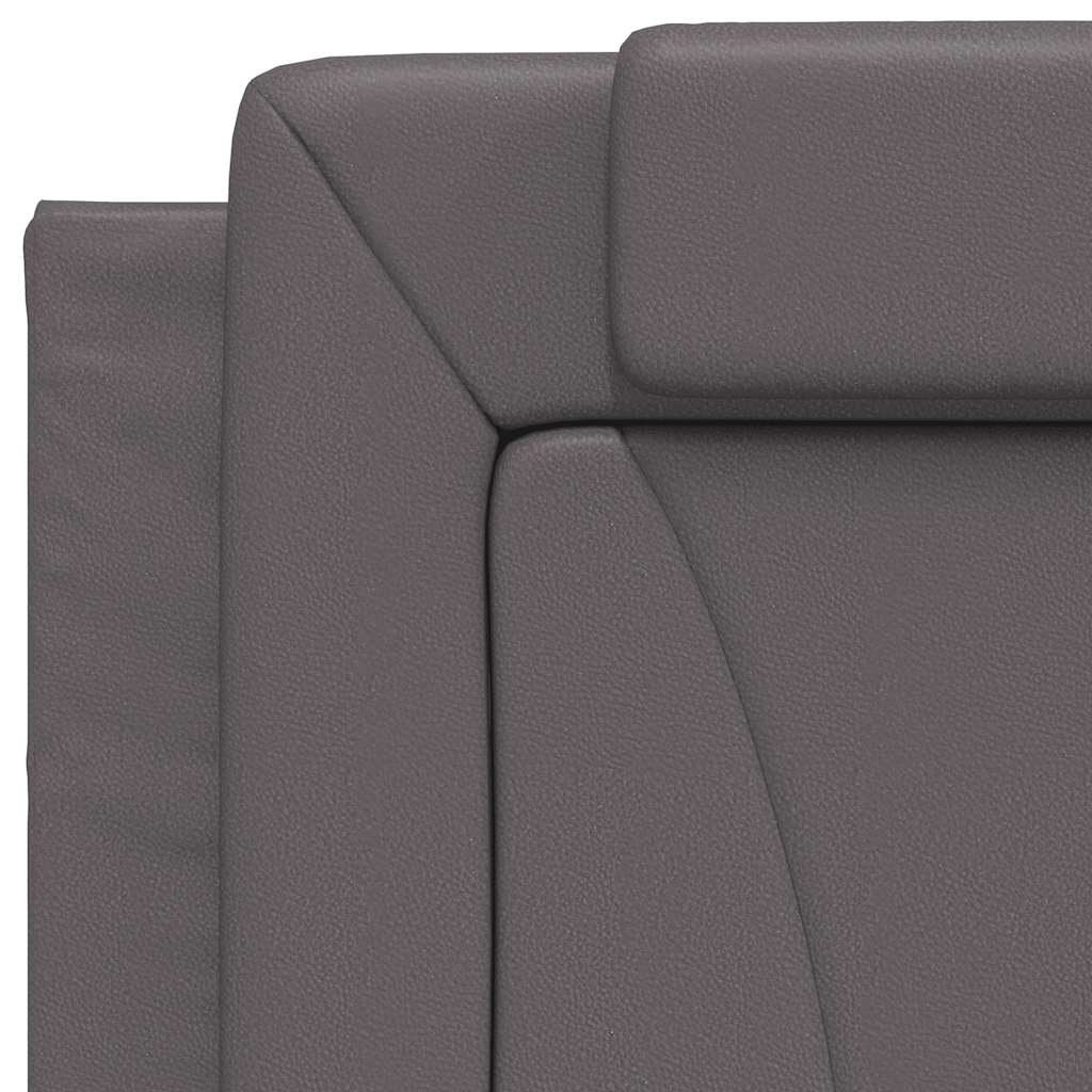 vidaXL Σκελετός Κρεβατιού Viana Χωρίς Στρώμα Γκρι 90x200 εκ. Συνθετικό Δέρμα