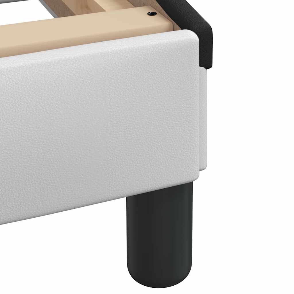 vidaXL Σκελετός Κρεβατιού Viana Χωρίς Στρώμα Λευκό/Μαύρο 90x200εκ. Συνθ. Δέρμα