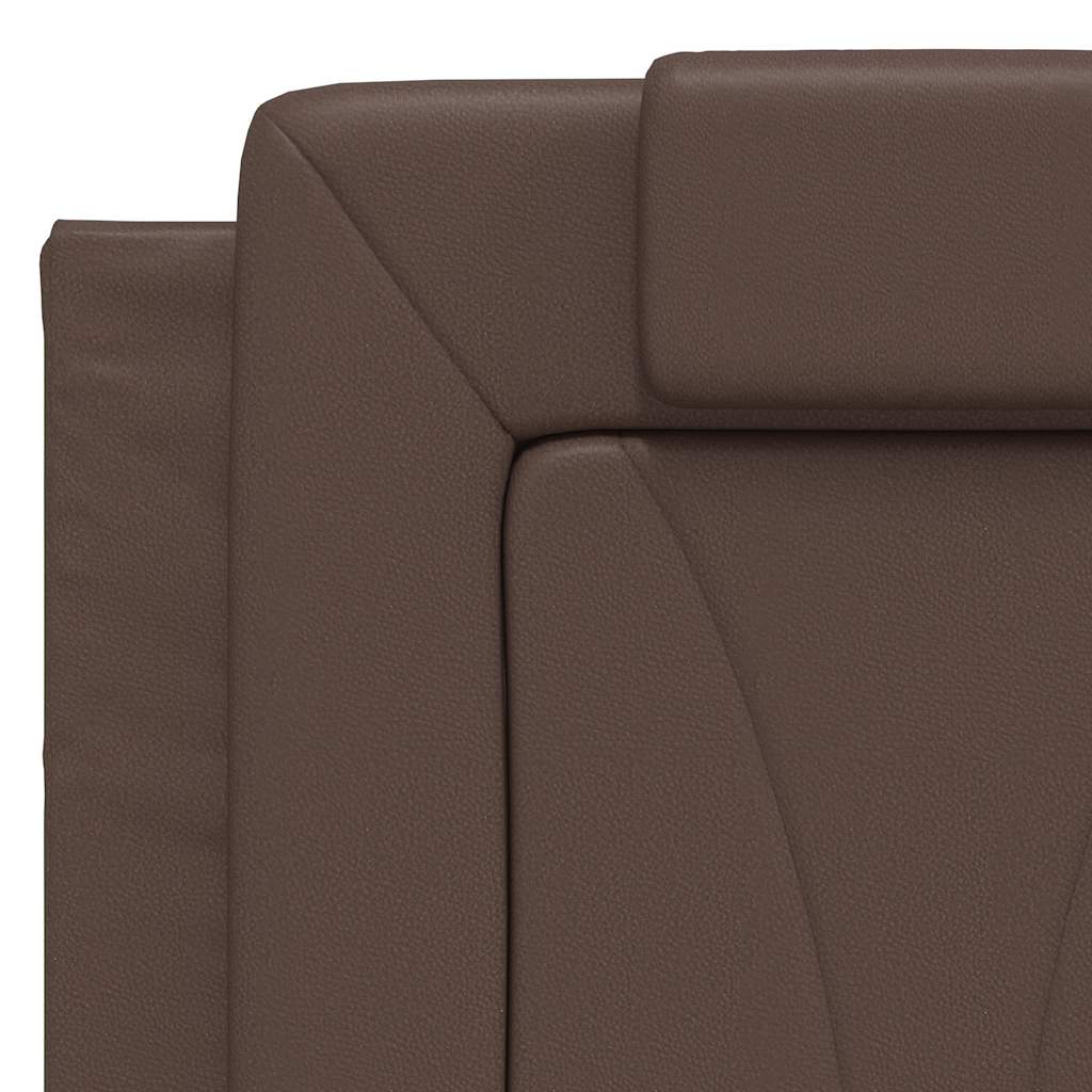 vidaXL Σκελετός Κρεβατιού Viana Χωρίς Στρώμα Καφέ 140x190 εκ. Συνθετικό Δέρμα