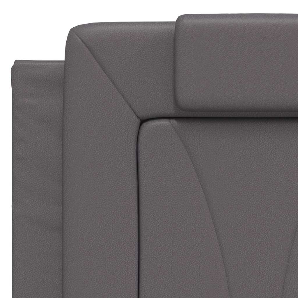 vidaXL Σκελετός Κρεβατιού Viana Χωρίς Στρώμα Γκρι 140x190εκ. Συνθετικό Δέρμα