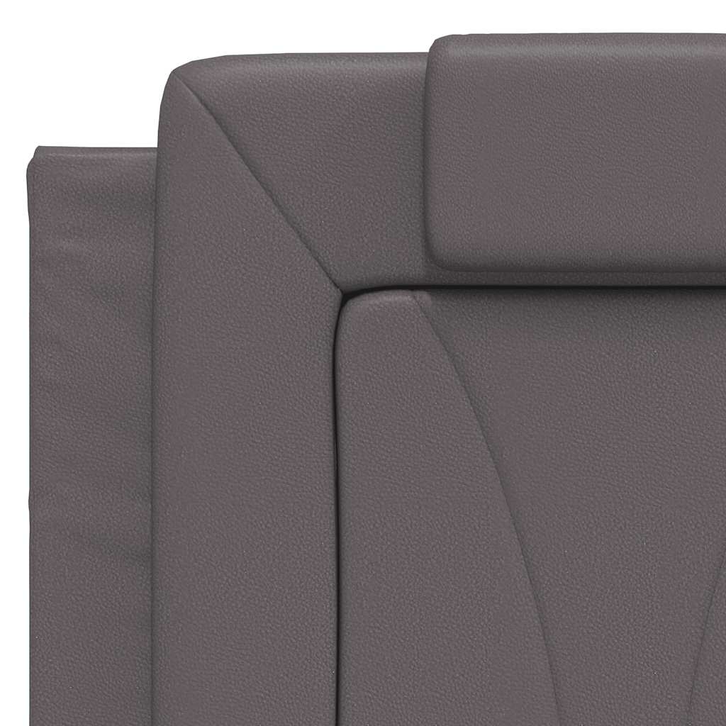 vidaXL Σκελετός Κρεβατιού Viana Χωρίς Στρώμα Γκρι 140x200 εκ. Συνθετικό Δέρμα