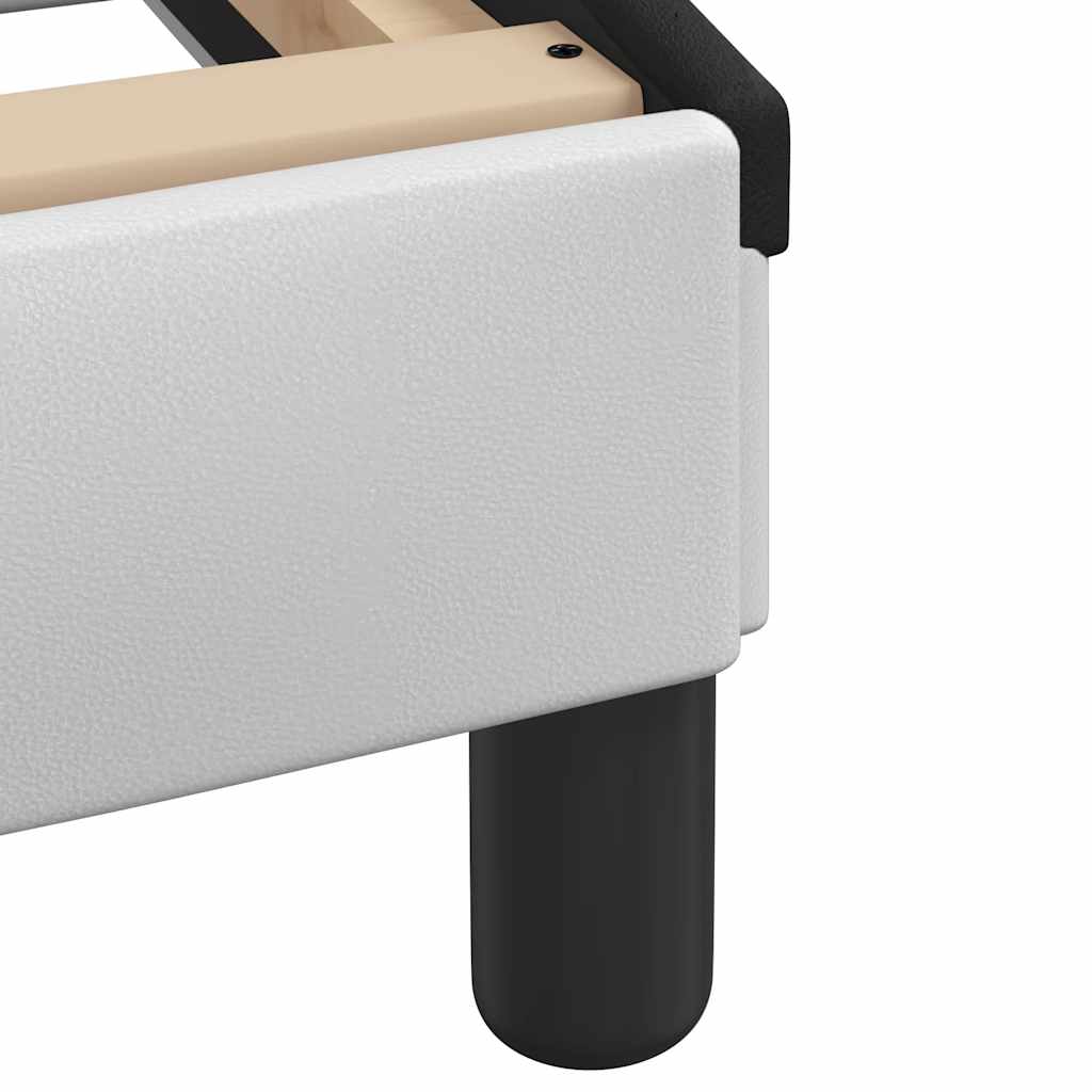 vidaXL Σκελετός Κρεβατιού Viana Χωρίς Στρώμα Λευκό/Μαύρο 140x200εκ Συνθ. Δέρμα