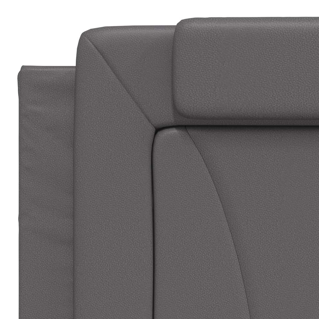 vidaXL Σκελετός Κρεβατιού Viana Χωρίς Στρώμα Γκρι 180x200 εκ. Συνθετικό Δέρμα