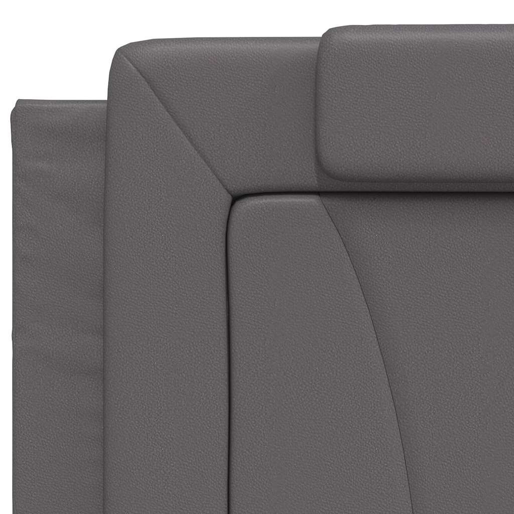 vidaXL Σκελετός Κρεβατιού Viana Χωρίς Στρώμα Γκρι 200x200 εκ. Συνθετικό Δέρμα