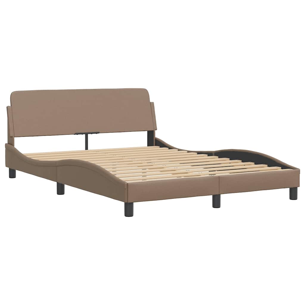 vidaXL Σκελετός Κρεβατιού Χωρίς Στρώμα Zadar Καπουτσίνο 140x200εκ. Συνθ. Δέρμα