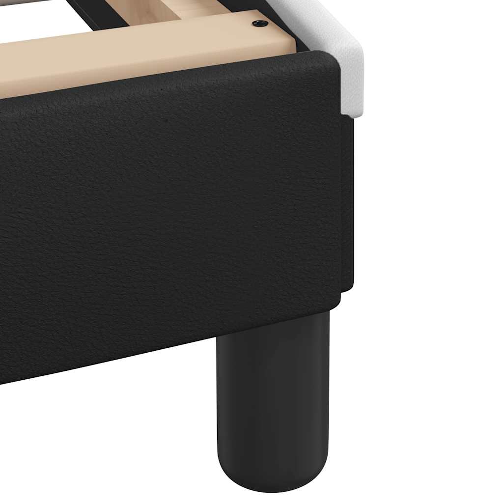 vidaXL Σκελετός Κρεβατιού Χωρίς Στρώμα Zadar Μαύρο/Λευκό 160x200εκ Συνθ. Δέρμα