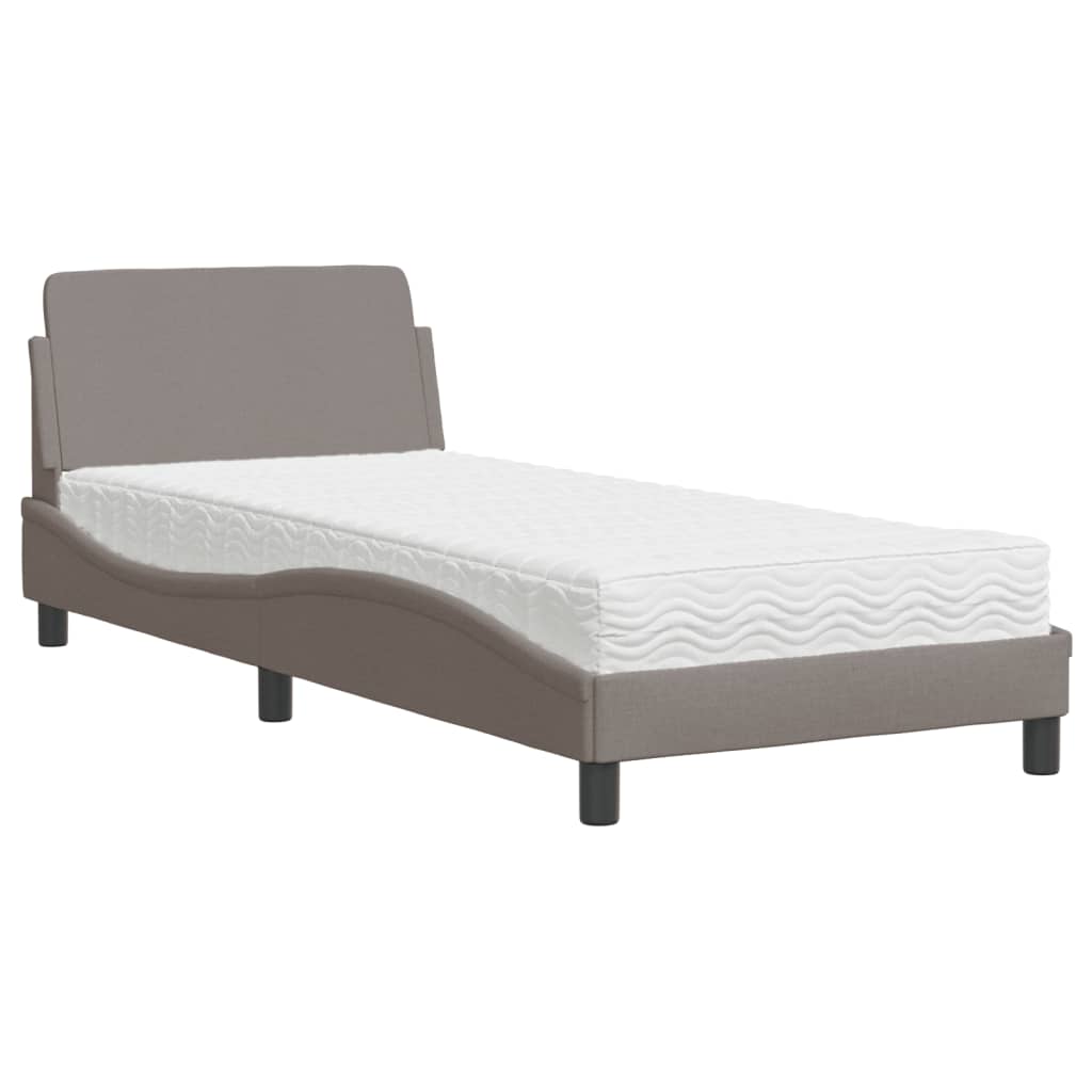 vidaXL Κρεβάτι με Στρώμα Dover Taupe 80x200 εκ. Υφασμάτινο