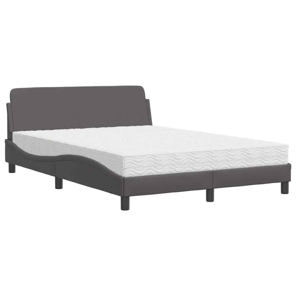vidaXL Κρεβάτι με Στρώμα Dover Γκρι 120x200 εκ. από Συνθετικό Δέρμα
