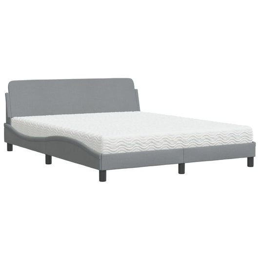 vidaXL Κρεβάτι με Στρώμα Dover Αν. Πράσινο 160x200εκ Υφασμάτινο