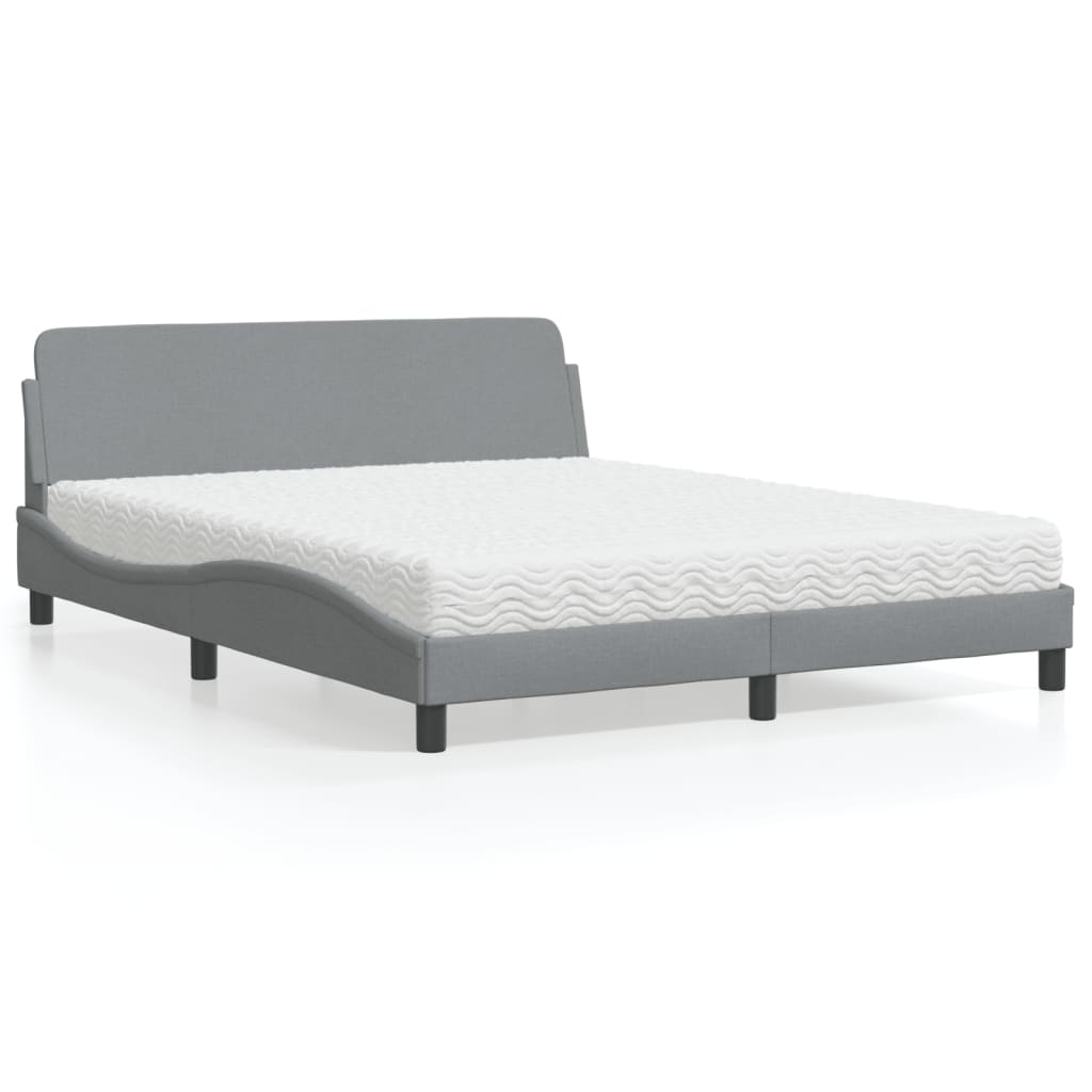 vidaXL Κρεβάτι με Στρώμα Dover Αν. Πράσινο 160x200εκ Υφασμάτινο