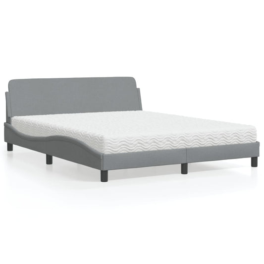 vidaXL Κρεβάτι με Στρώμα Dover Αν. Πράσινο 160x200εκ Υφασμάτινο