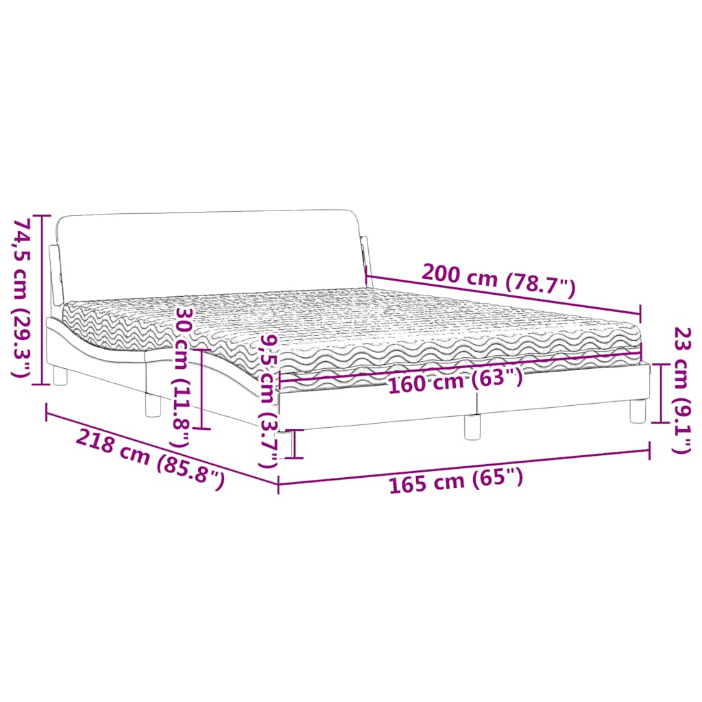 vidaXL Κρεβάτι με Στρώμα Dover Σκούρο Πράσινο 160x200εκ. Βελούδινο