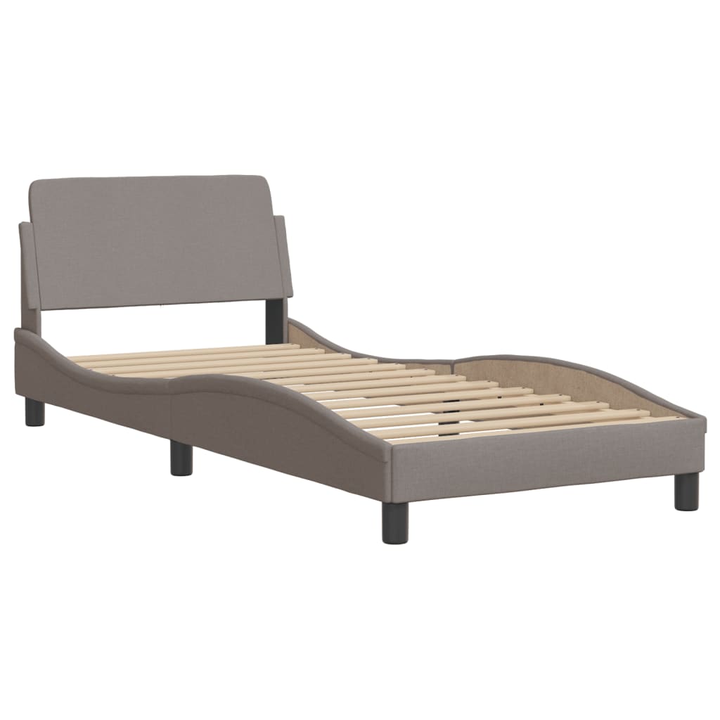 vidaXL Κρεβάτι με Στρώμα Hvar Taupe 80x200 εκ. Υφασμάτινο