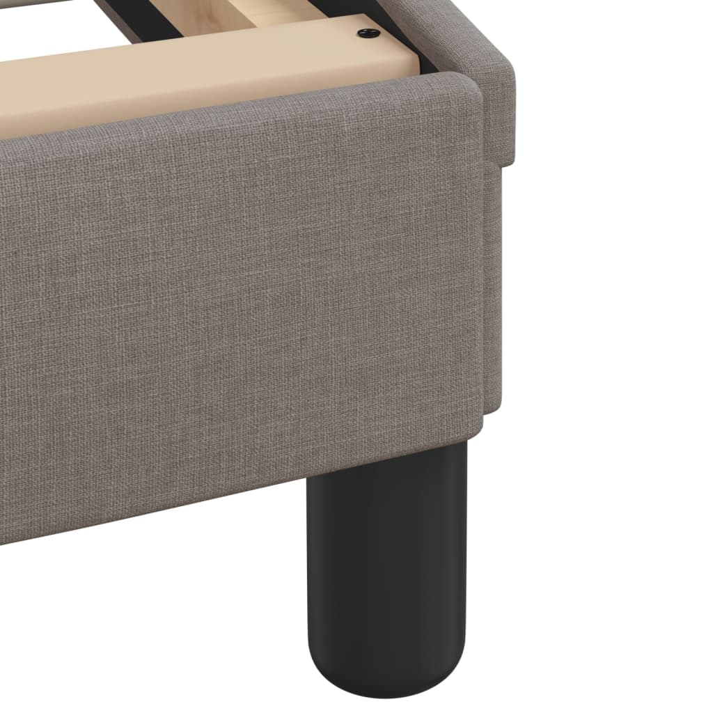 vidaXL Κρεβάτι με Στρώμα Hvar Taupe 140x200 εκ. Υφασμάτινο