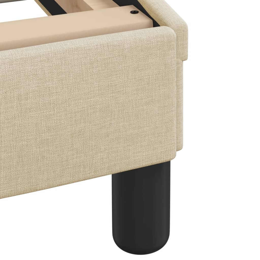 vidaXL Κρεβάτι με Στρώμα Hvar Κρεμ 160x200 εκ. Υφασμάτινο