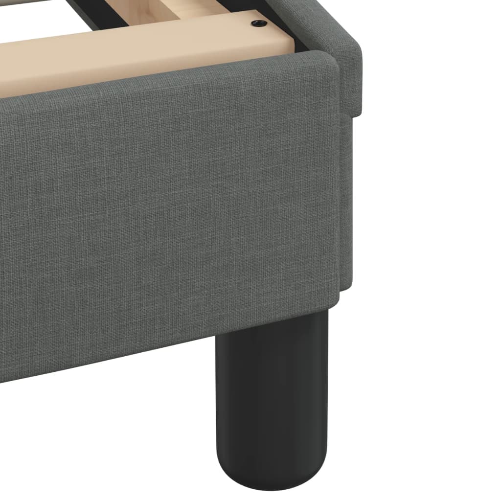 vidaXL Κρεβάτι με Στρώμα Hvar Σκούρο Γκρι 180x200 εκ Υφασμάτιν