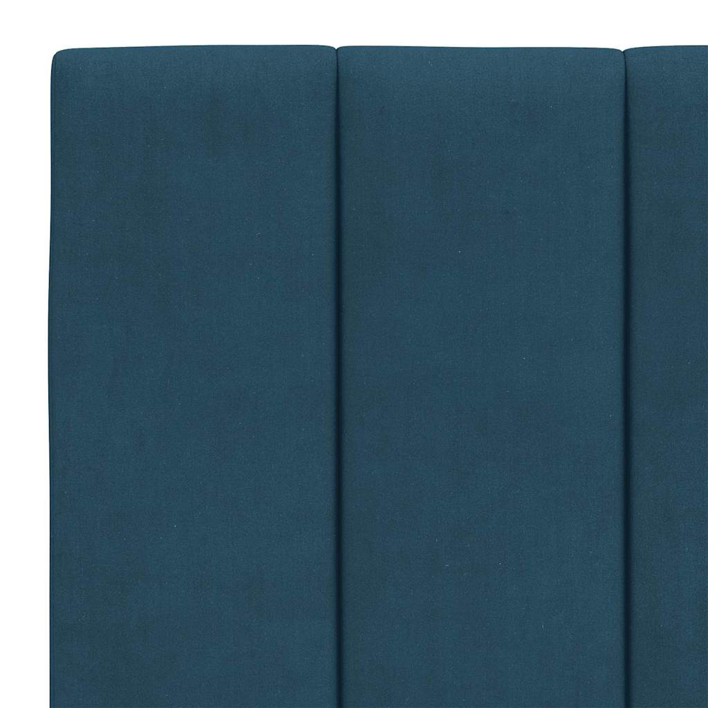 vidaXL Κρεβάτι με Στρώμα Hanko Μπλε 140x200 εκ. Βελούδινο