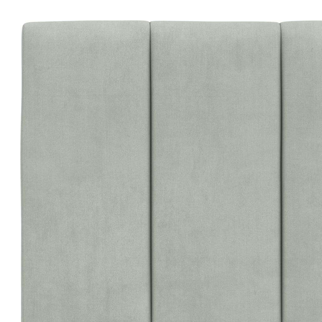 vidaXL Κρεβάτι με Στρώμα Hanko Ανοιχτό Γκρι 180x200 εκ. Βελούδινο