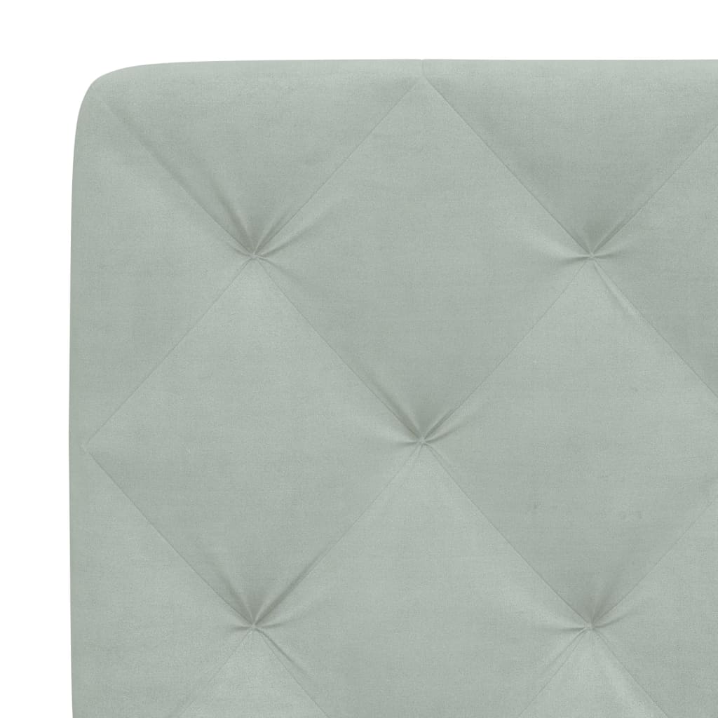 vidaXL Κρεβάτι με Στρώμα Ανοιχτό Γκρι 90x190 εκ. Βελούδινο