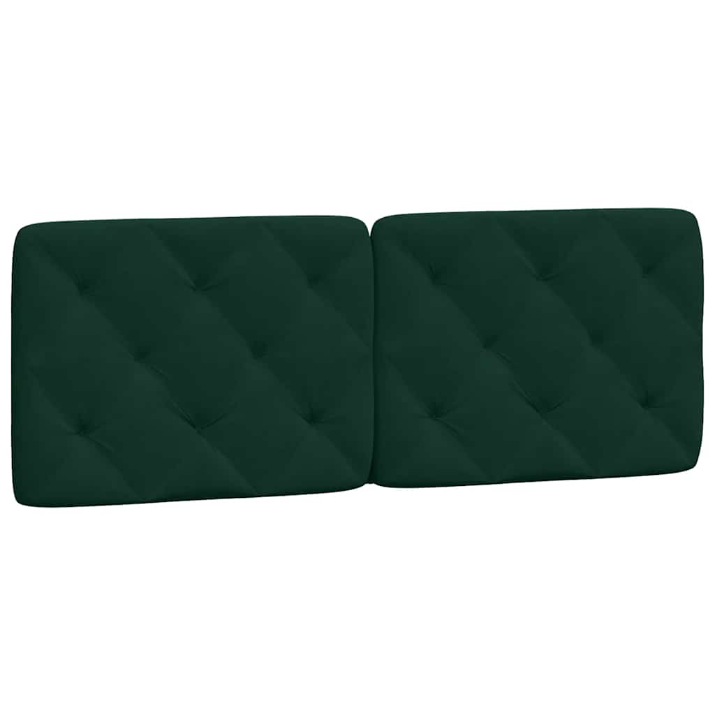 vidaXL Κρεβάτι με Στρώμα Σκούρο Πράσινο 140x200εκ. Βελούδινο