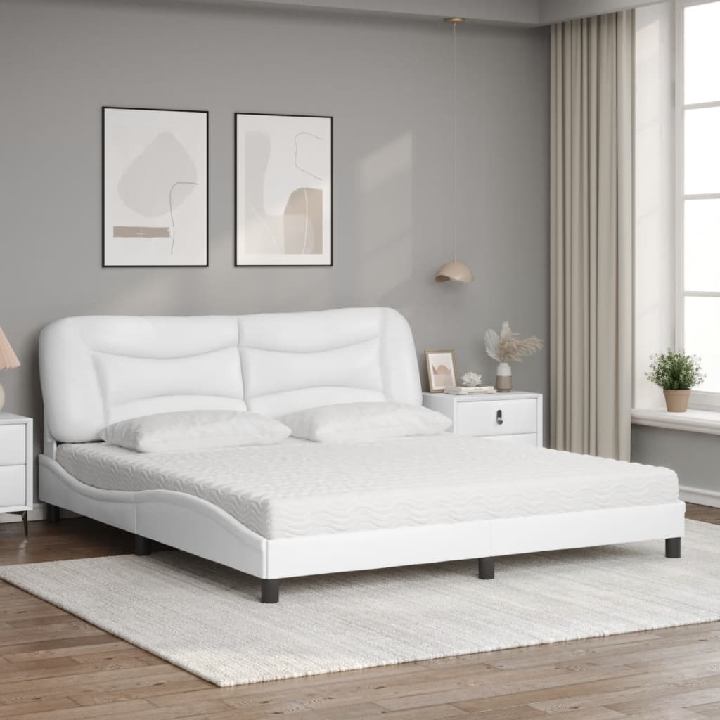 vidaXL Κρεβάτι με Στρώμα Hvar Μαύρο 180x200 εκ. από Συνθετικό δέρμα