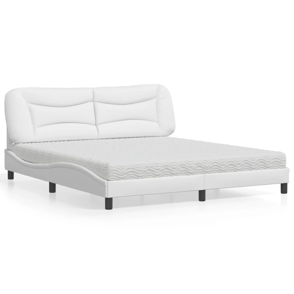 vidaXL Κρεβάτι με Στρώμα Hvar Μαύρο 180x200 εκ. από Συνθετικό δέρμα
