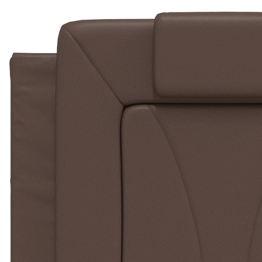 vidaXL Κρεβάτι Viana με Στρώμα Καφέ 120x200ε κ. από Συνθετικό Δέρμα