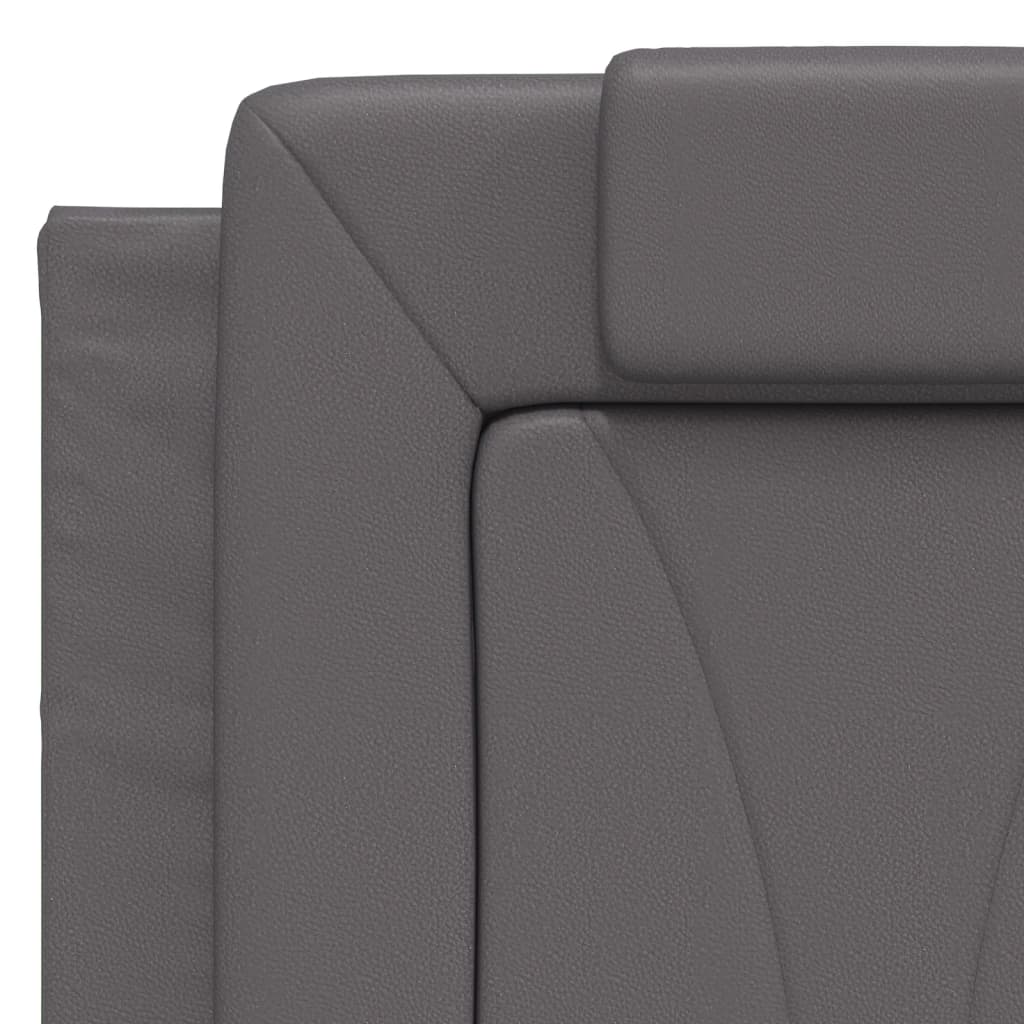 vidaXL Κρεβάτι Viana με Στρώμα Γκρι 120x200 εκ. από Συνθετικό Δέρμα